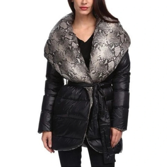 Diane Von Furstenberg Paulina Reversible Down Wrap Coat,  size Small - Picture 1 of 15